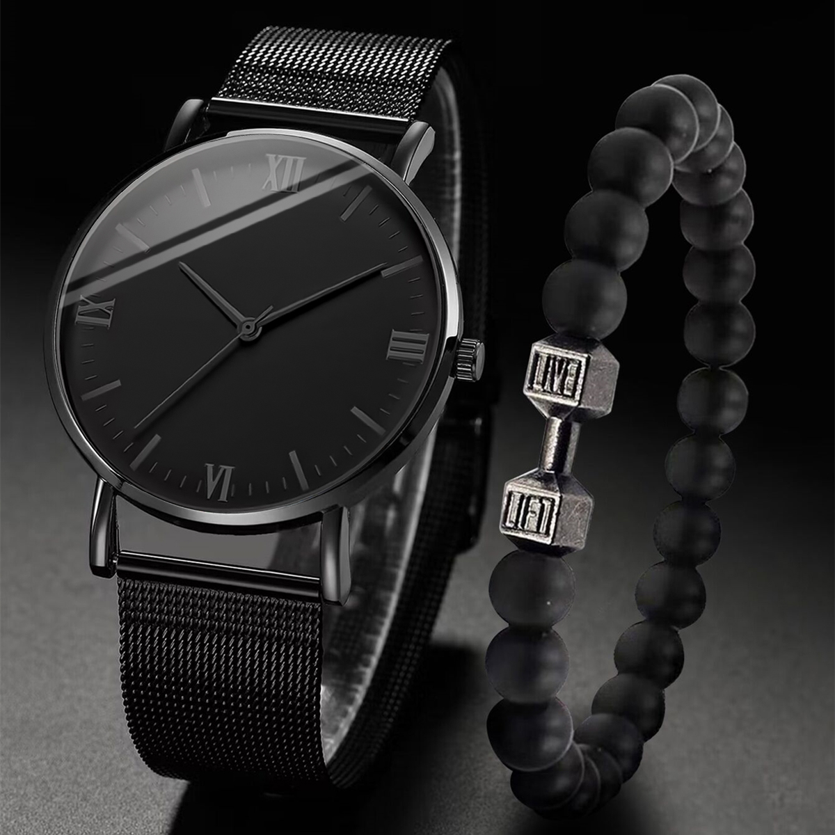 Stainless Mesh Band - 2 szt. Męski zegarek Moda Roma