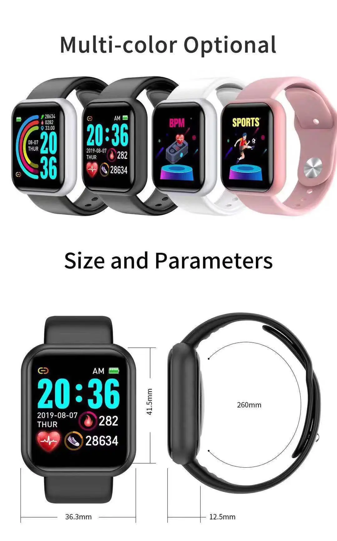 Smartwatch Touch - D20 Pro Smart Watch Men Y68