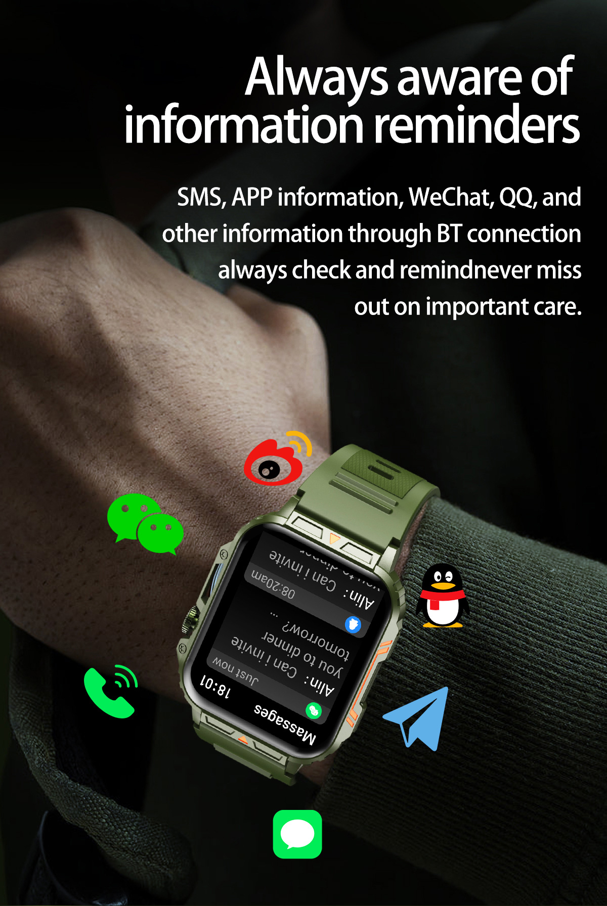 1.91 odkryty wojskowy intelige – Smartwatch Face recenzja i cena