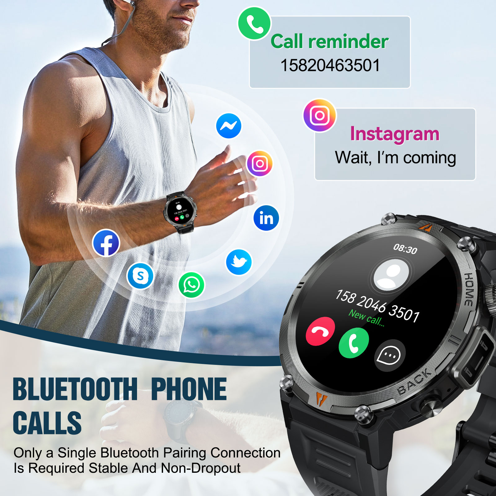 EIGIIS KE3 Bluetooth Call Smar – Smartwatch Face recenzja i cena